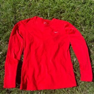 Nike Red Long Sleeve Dry fit Shirt